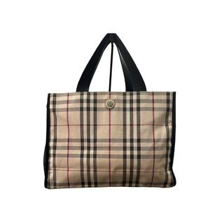 Burberry Nova Check Plaid Small Tote Handbag